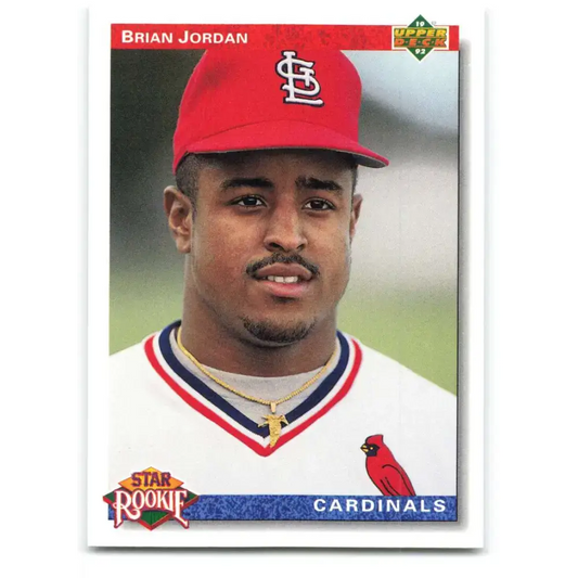 1992 Upper Deck #3 Brian Jordan NM-MT RC Rookie St. Louis Cardinals Baseball Card - Baseball Card Single