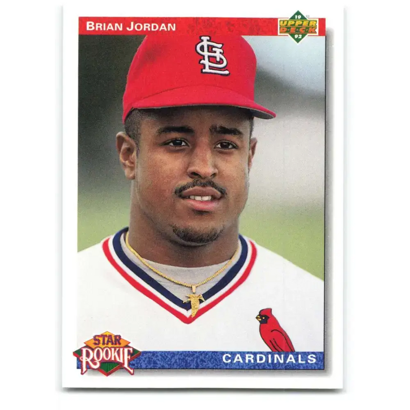 1992 Upper Deck #3 Brian Jordan NM-MT RC Rookie St. Louis Cardinals Baseball Card - Baseball Card Single