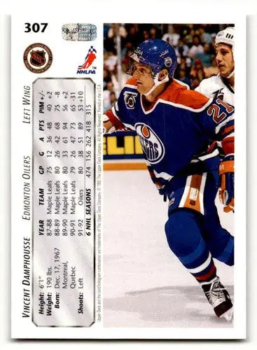 1992 Upper Deck #307 Vincent Damphousse ID:46820 - Hockey Card Single