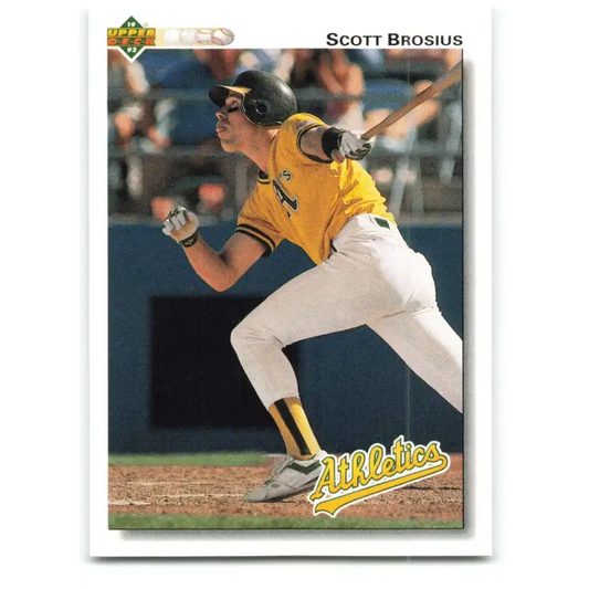 1992 Upper Deck #312 Scott Brosius NM-MT RC Rookie Oakland Athletics Baseball Card - Baseball Card Single