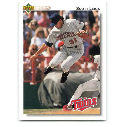 1992 Upper Deck #313 Scott Leius NM-MT Minnesota Twins Baseball Card - Baseball Card Single
