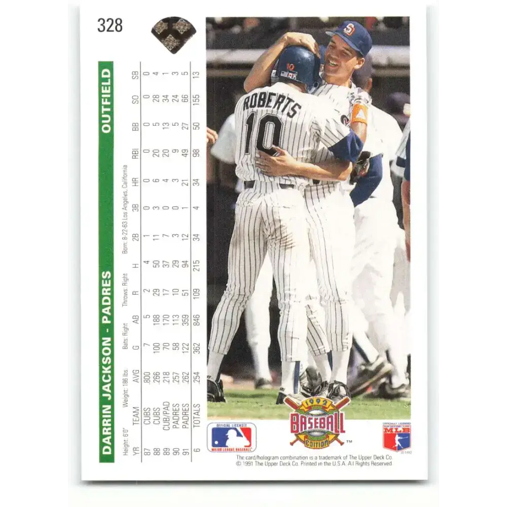 1992 Upper Deck #328 Darrin Jackson NM-MT San Diego Padres Baseball Card - Baseball Card Single