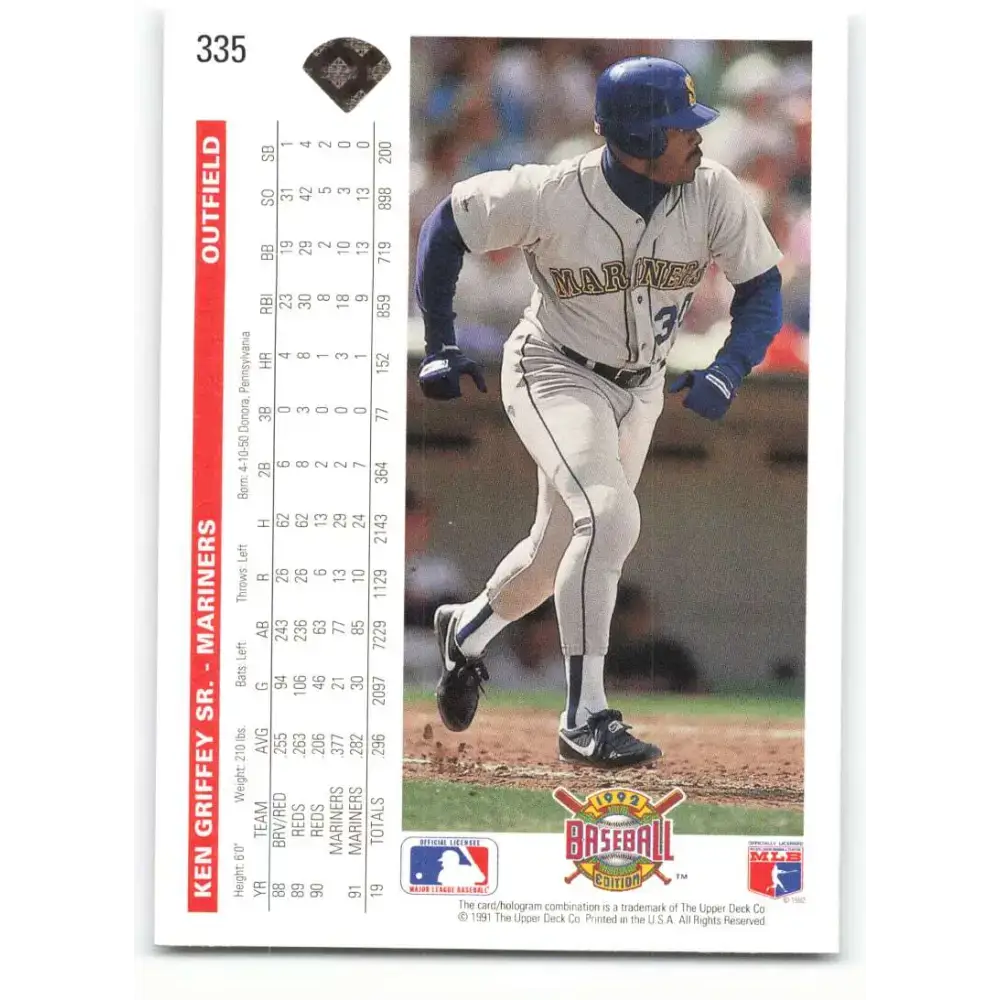 1992 Upper Deck #335 Ken Griffey Sr. NM-MT Seattle Mariners Baseball Card - Baseball Card Single
