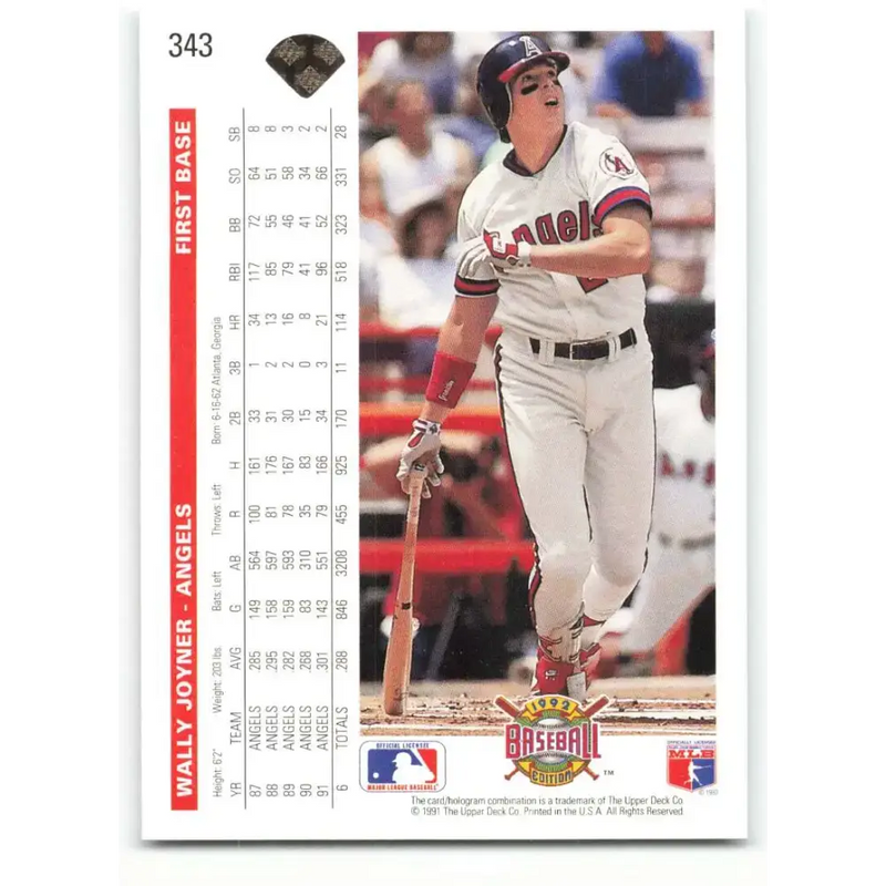 1992 Upper Deck #343 Wally Joyner NM-MT California Angels Baseball Card - Baseball Card Single