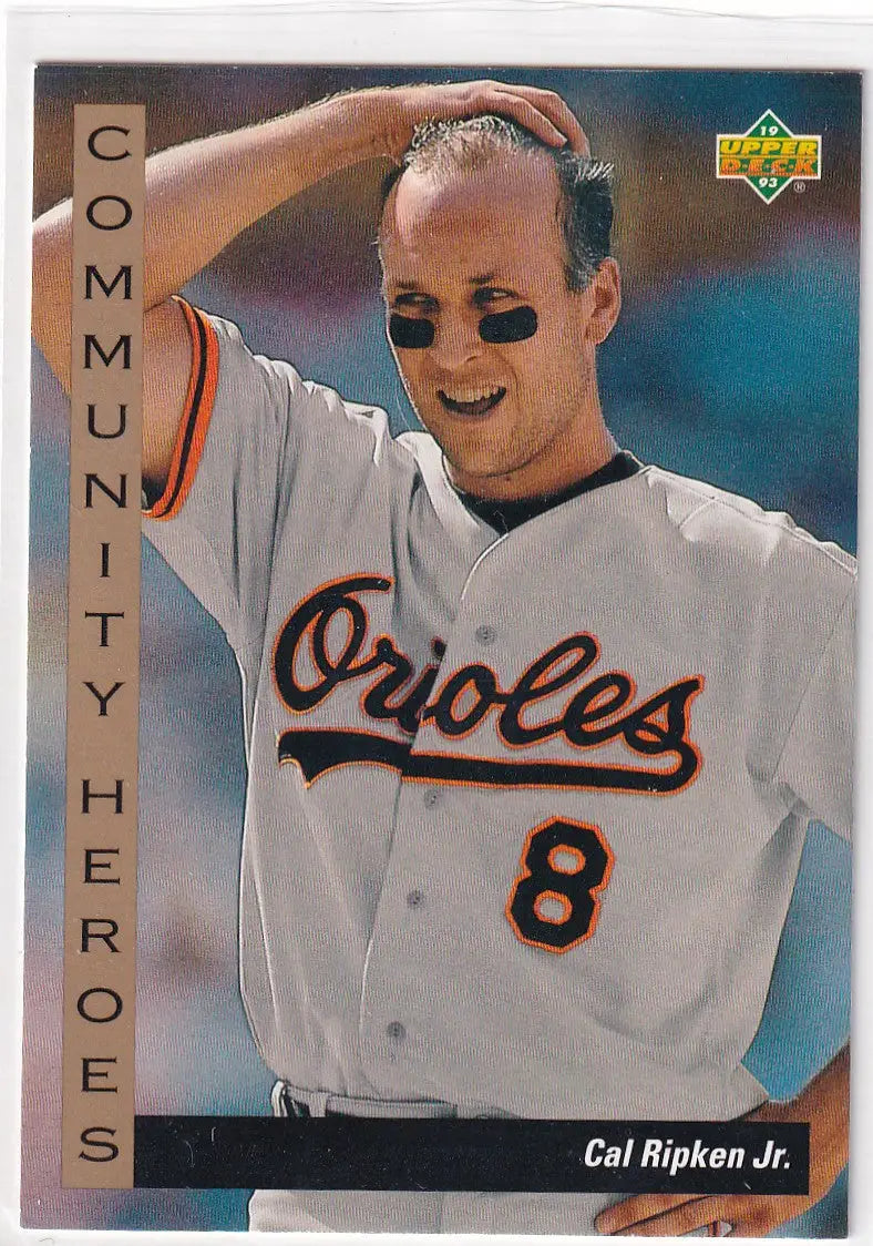 1992 UPPER DECK #36 CAL RIPKEN JR COMMUNITY HEROS- BALTIMORE ORIOLES - Baseball Card Single