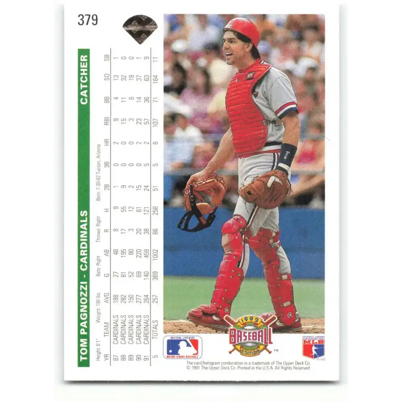 1992 Upper Deck #379 Tom Pagnozzi NM-MT St. Louis Cardinals Baseball Card - Baseball Card Single