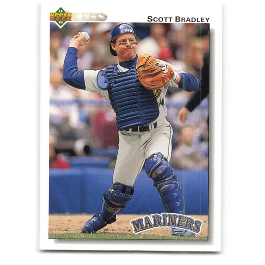 1992 Upper Deck #390 Scott Bradley NM-MT Seattle Mariners Baseball Card - Baseball Card Single