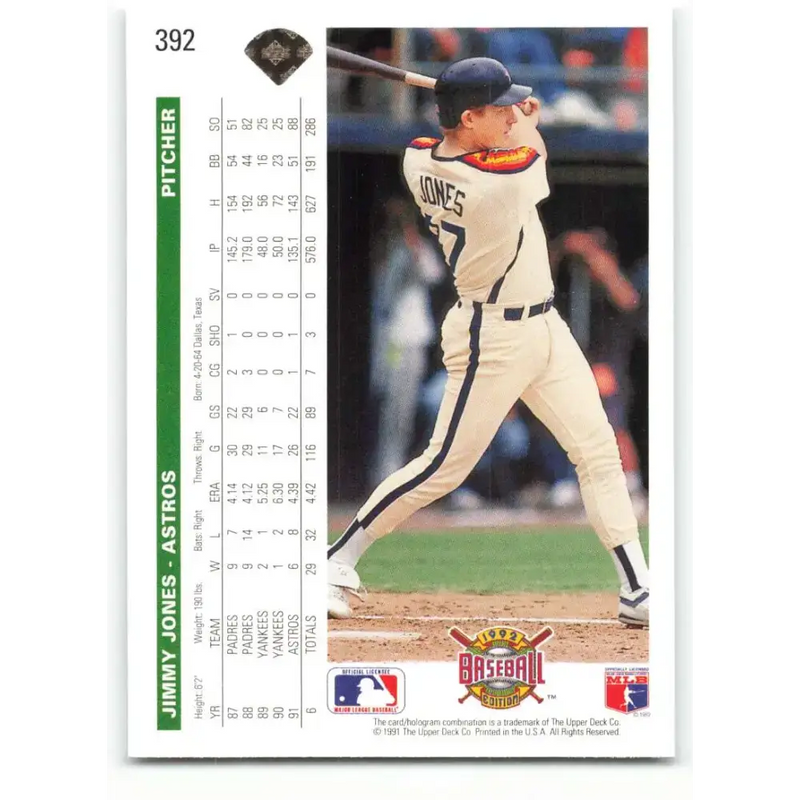 1992 Upper Deck #392 Jimmy Jones NM-MT Houston Astros Baseball Card - Baseball Card Single