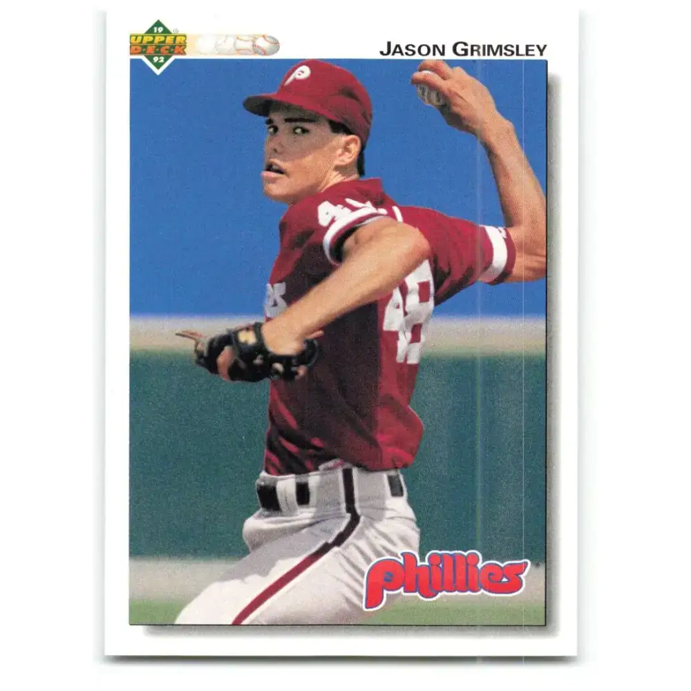 1992 Upper Deck #406 Jason Grimsley NM-MT Philadelphia Phillies Baseball Card - Baseball Card Single