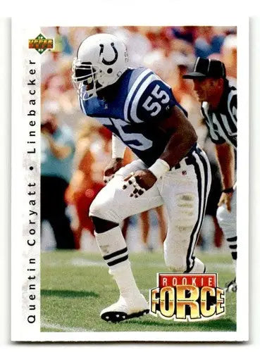 Vintage NFL trading card of Quentin Coryatt Indianapolis Colts from Upper Deck 1992