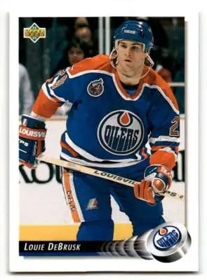 Original gloss Upper Deck Louie DeBrusk hockey card from 1992 Upper Deck #467
