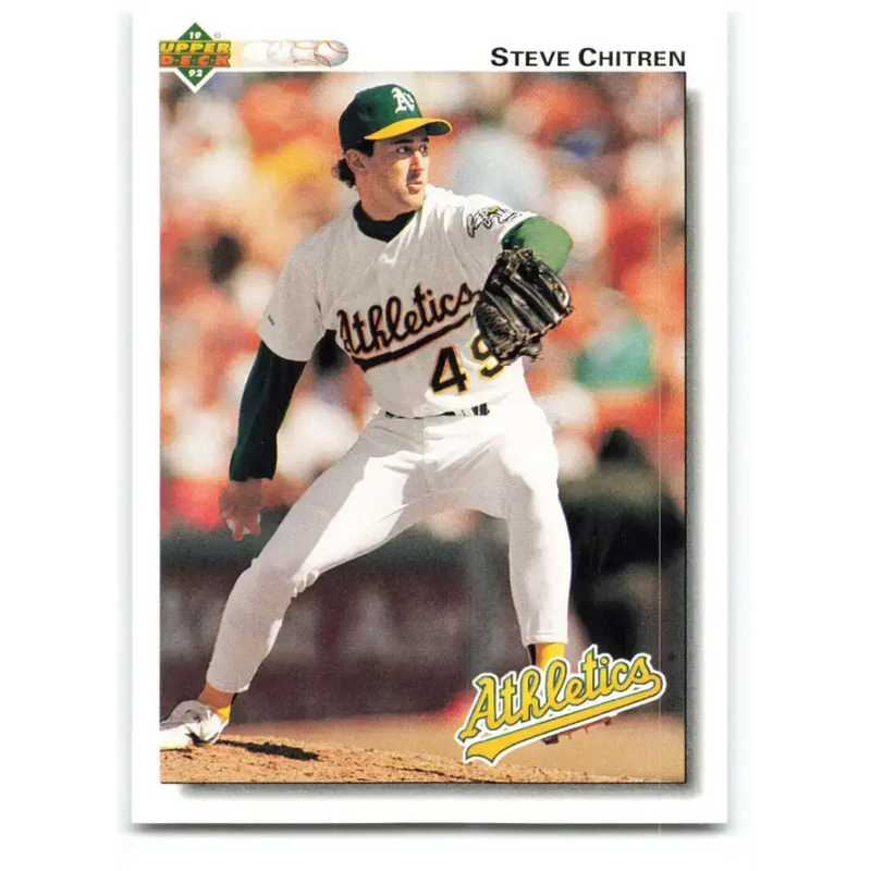 1992 Upper Deck #471 Steve Chitren NM-MT Oakland Athletics Baseball Card - Baseball Card Single