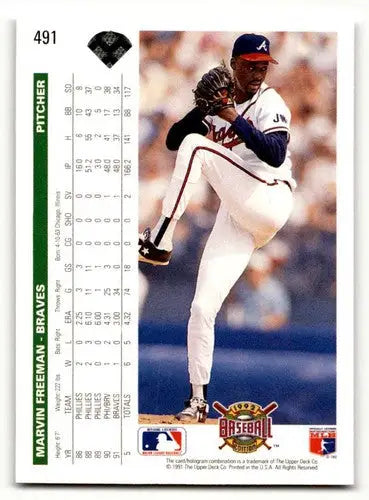 1992 Upper Deck #491 Marvin Freeman Atlanta Braves Baseball Cards EX ID:59518 - Baseball Card Single