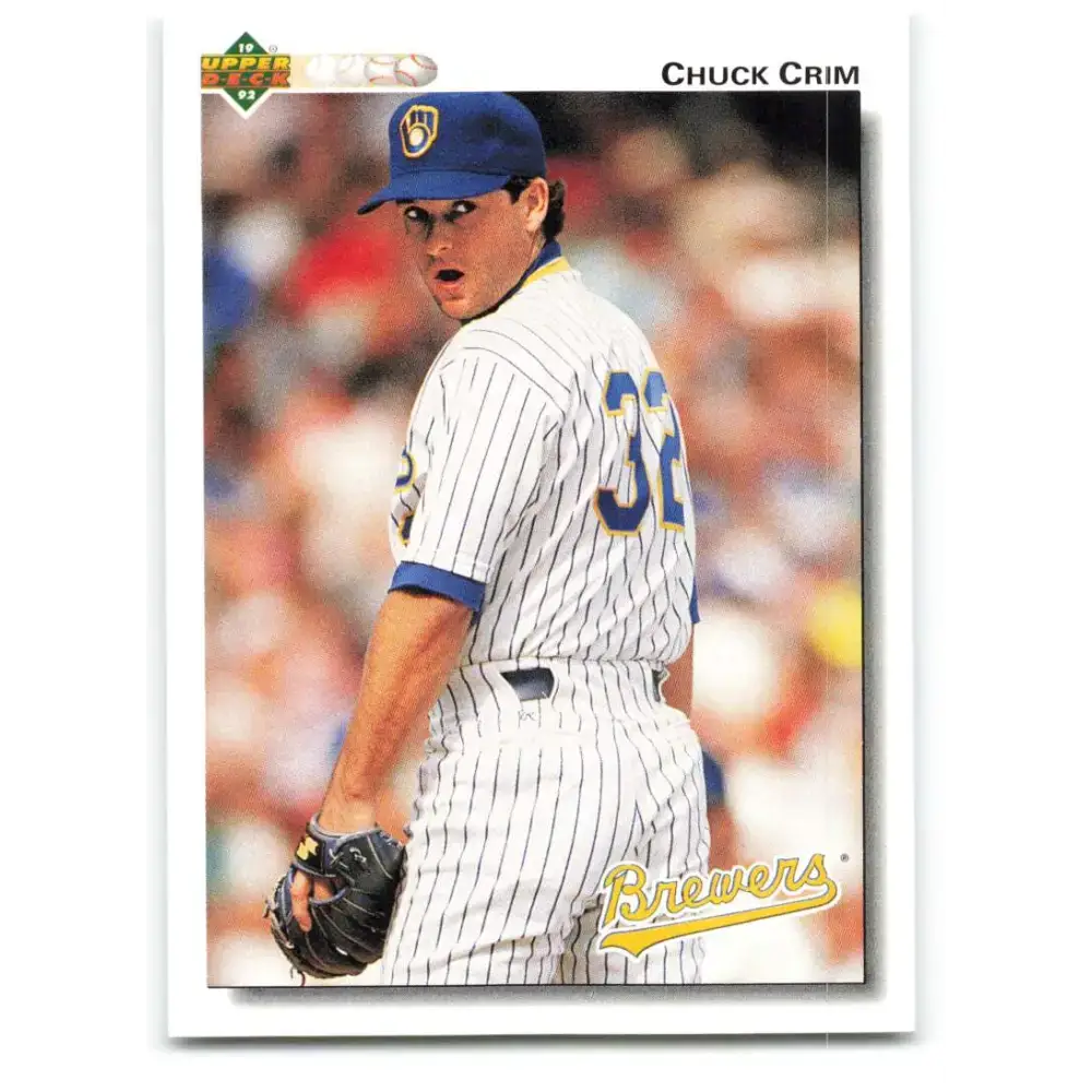 1992 Upper Deck #496 Chuck Crim NM-MT Milwaukee Brewers Baseball Card - Baseball Card Single