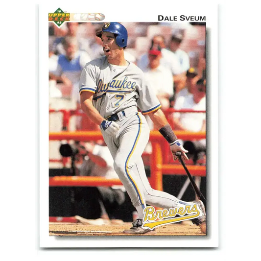 1992 Upper Deck #498 Dale Sveum NM-MT Milwaukee Brewers Baseball Card - Baseball Card Single