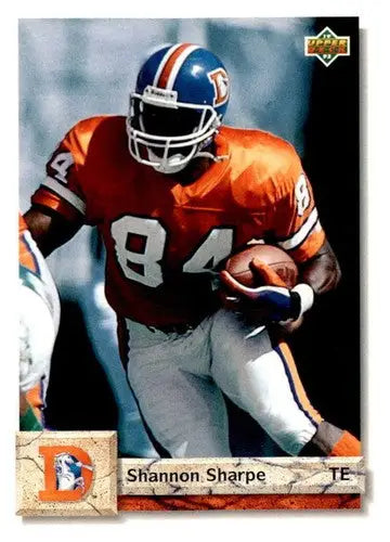 Original gloss of Shannon Sharpe football card from 1992 Upper Deck Simply Sandoval collection