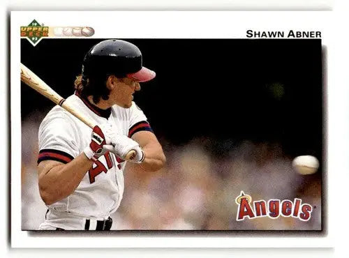 Original gloss Shawn Abner baseball card featuring Shawn Abner California Angels players