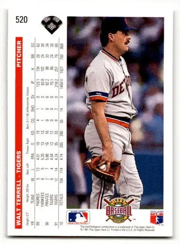Walt Terrell Detroit Tigers baseball card with original gloss from 1992 Upper Deck