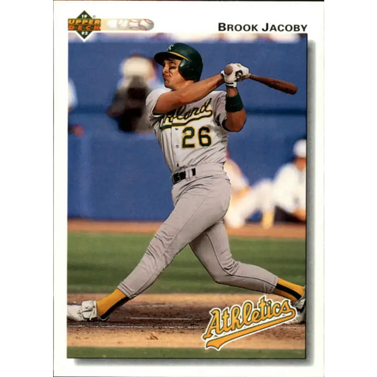1992 Upper Deck #528 Brook Jacoby NM-MT Oakland Athletics Baseball Card - Baseball Card Single