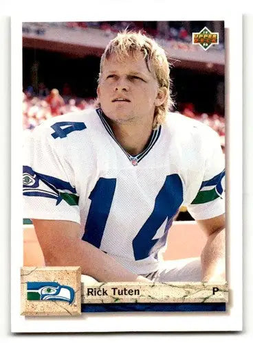 Original gloss Rick Tuten Seattle football card featuring Rick Tuten Seattle Seahawks jersey