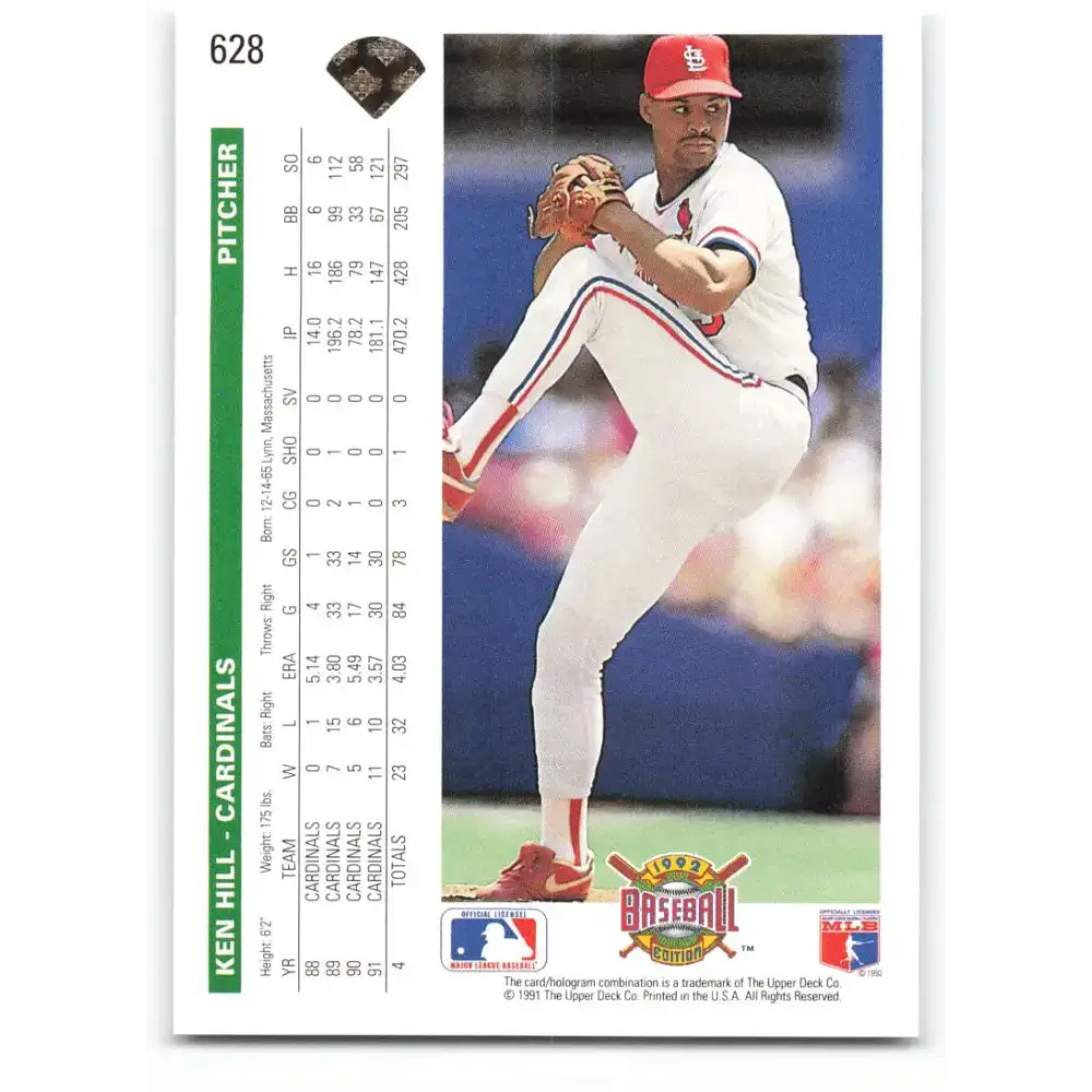 1992 Upper Deck #628 Ken Hill NM-MT St. Louis Cardinals Baseball Card - Baseball Card Single