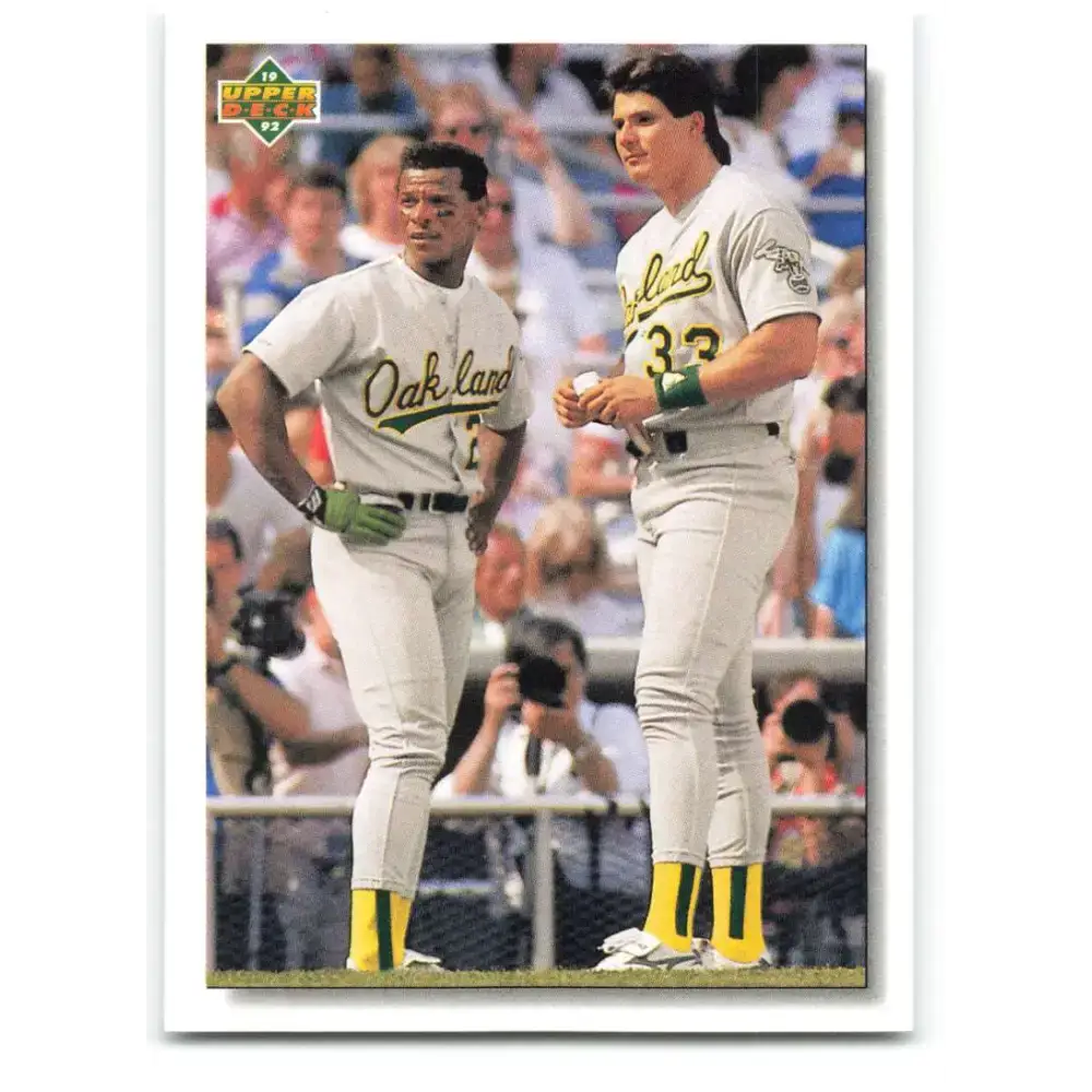 1992 Upper Deck #640 Rickey Henderson/Jose Canseco CL NM-MT Oakland Athletics Baseball Card - Baseball Card Single