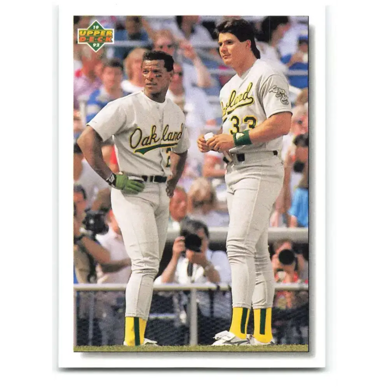 1992 Upper Deck #640 Rickey Henderson/Jose Canseco CL NM-MT Oakland Athletics Baseball Card - Baseball Card Single