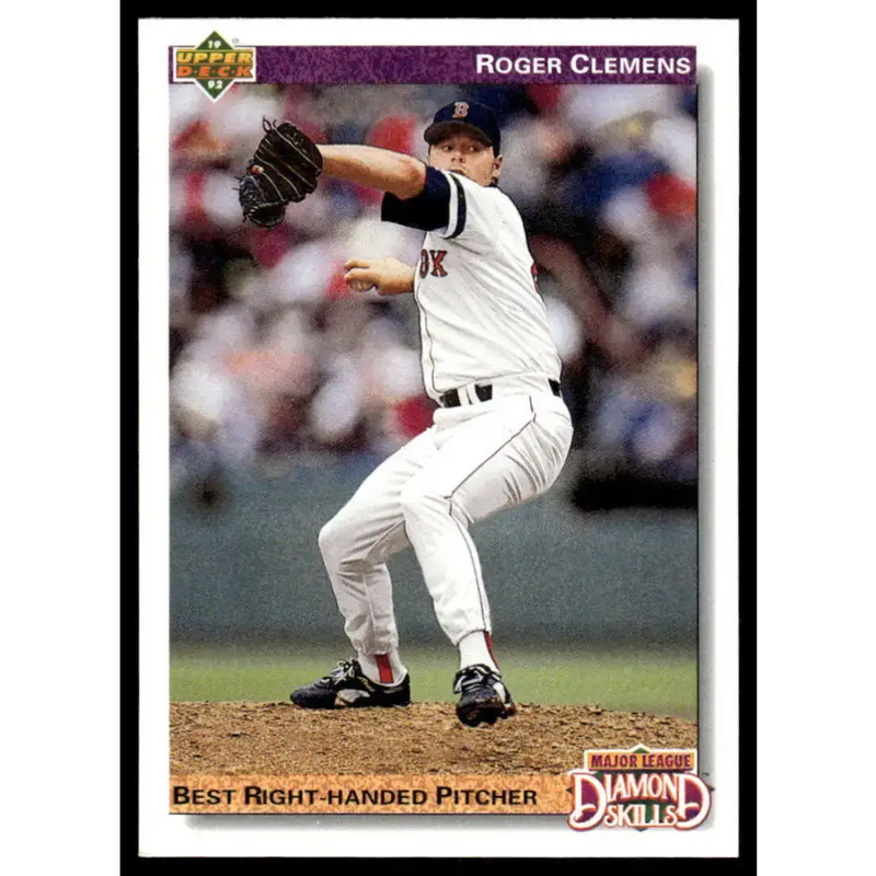 1992 Upper Deck #641 Roger Clemens EX/NM Boston Red Sox Baseball Card - Baseball Card Single