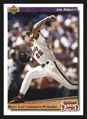 1992 Upper Deck #642 Jim Abbott Diamond Skills California Angels - Baseball Card Single