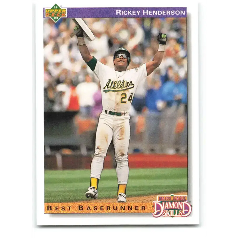 1992 Upper Deck #648 Rickey Henderson DS NM-MT Oakland Athletics Baseball Card - Baseball Card Single