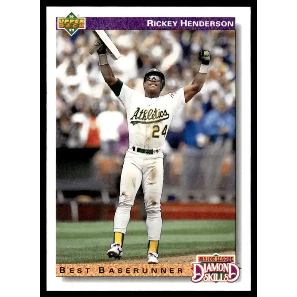1992 Upper Deck #648 Rickey Henderson NM-MT Oakland Athletics Baseball Card - Baseball Card Single