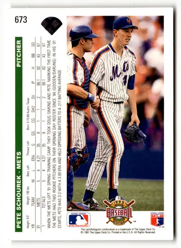 1992 Upper Deck #673 Pete Schourek EX/NM Mets ID:49050 - Baseball Card Single