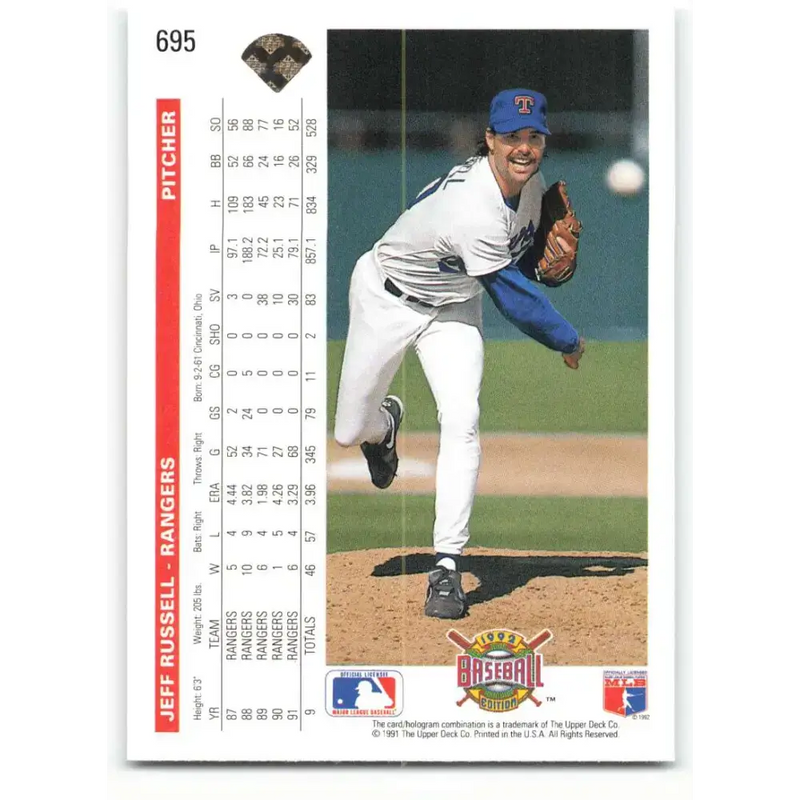 1992 Upper Deck #695 Jeff Russell NM-MT Texas Rangers Baseball Card - Baseball Card Single