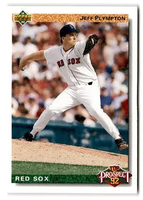 Baseball trading card of Jeff Plympton from Boston Red Sox by Upper Deck 1992