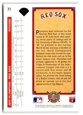 1992 Upper Deck #71 Jeff Plympton - Baseball Card Single