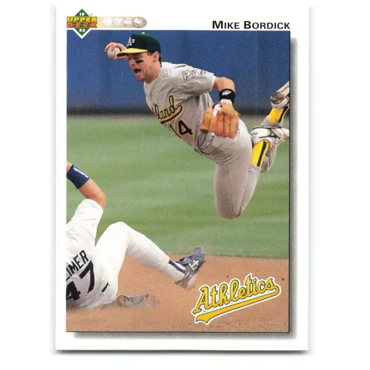 1992 Upper Deck #727 Mike Bordick NM-MT Oakland Athletics Baseball Card - Baseball Card Single