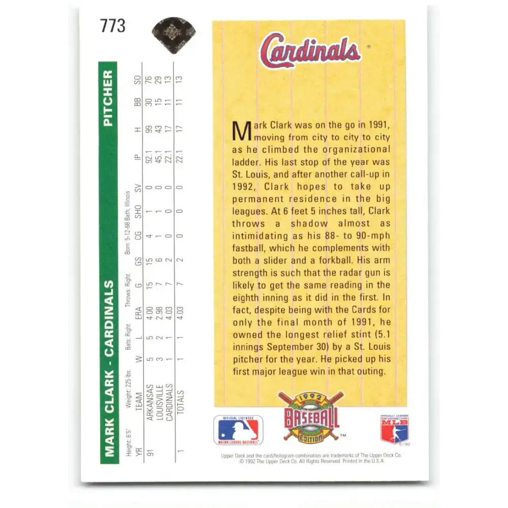 1992 Upper Deck #772 Archi Cianfrocco NM-MT RC Rookie Montreal Expos Baseball Card - Baseball Card Single