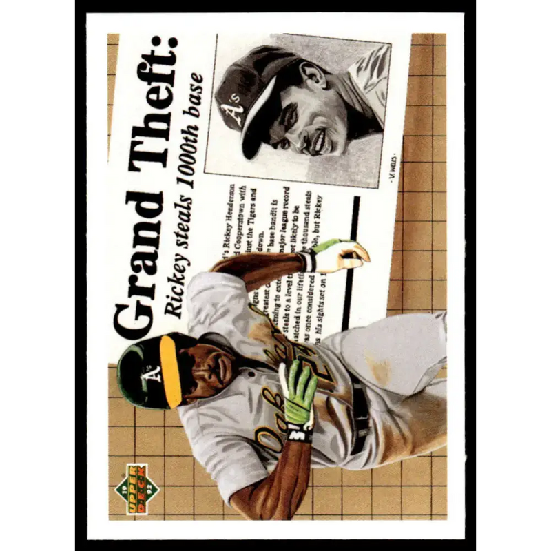 1992 Upper Deck #782 Rickey Henderson NM-MT Oakland Athletics Baseball Card - Baseball Card Single
