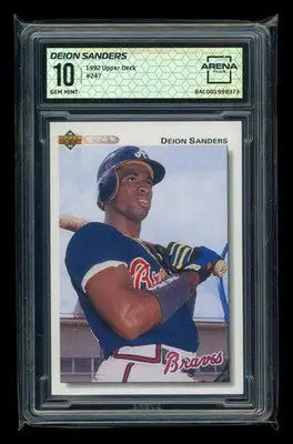 1992 Upper Deck Deion Sanders #247 Baseball Arena Club 10