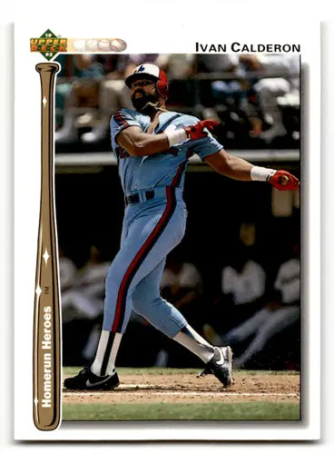 Ivan Calderon baseball card from 1992 Upper Deck Home Run Heroes series featuring Expos ID60796