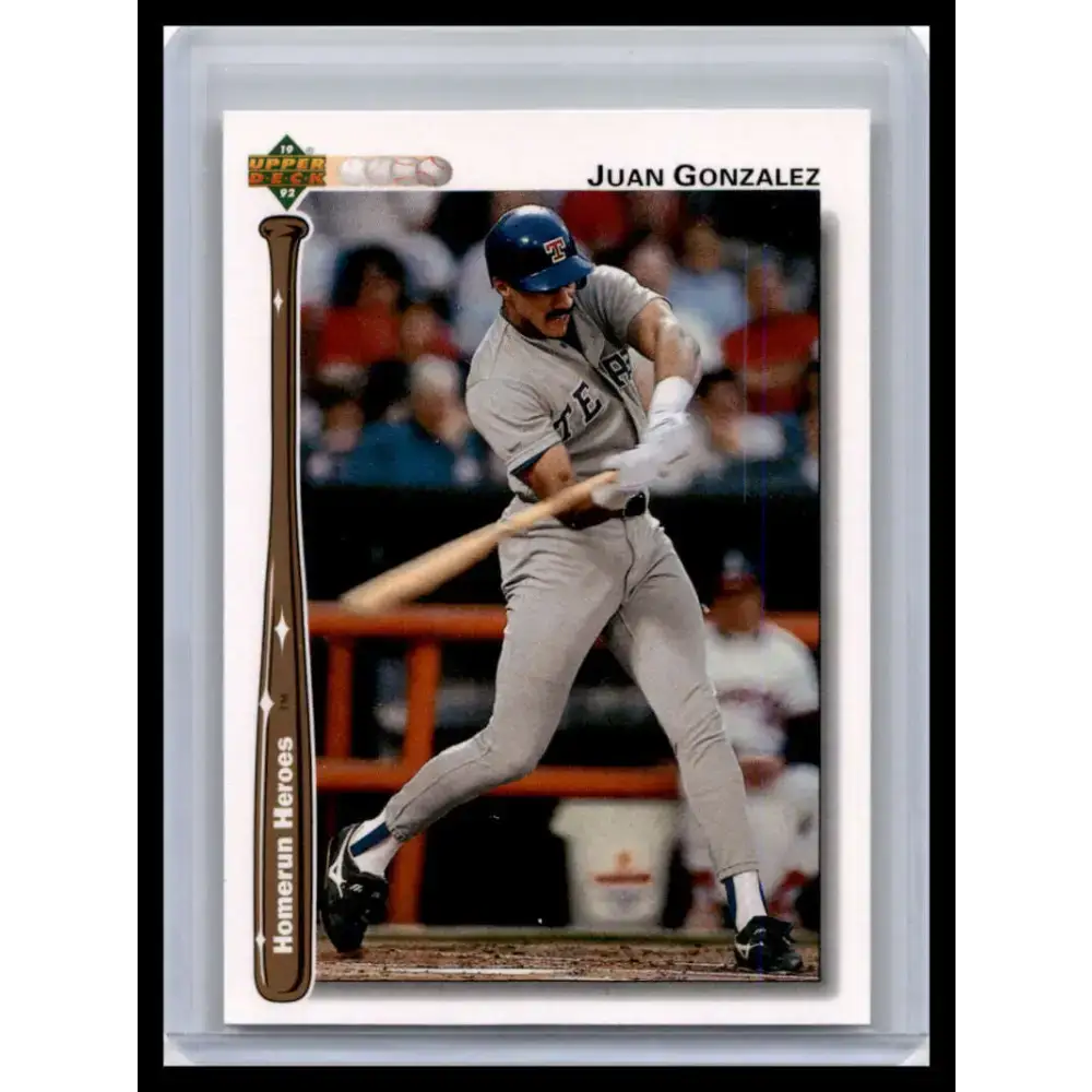 1992 Upper Deck #HR19 Juan Gonzalez NM-MT Texas Rangers Baseball Card - Baseball Card Single