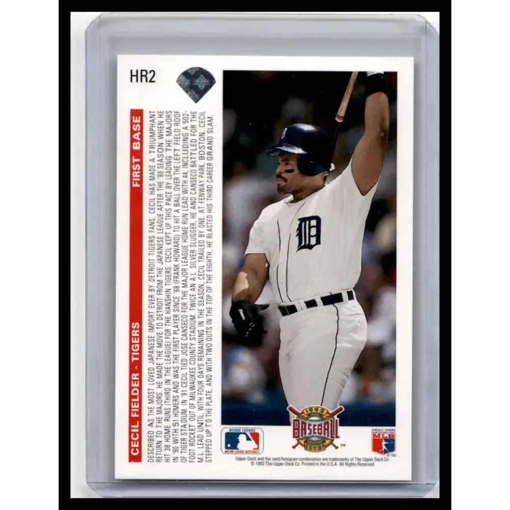 1992 Upper Deck #HR2 Cecil Fielder NM-MT Detroit Tigers Baseball Card - Baseball Card Single
