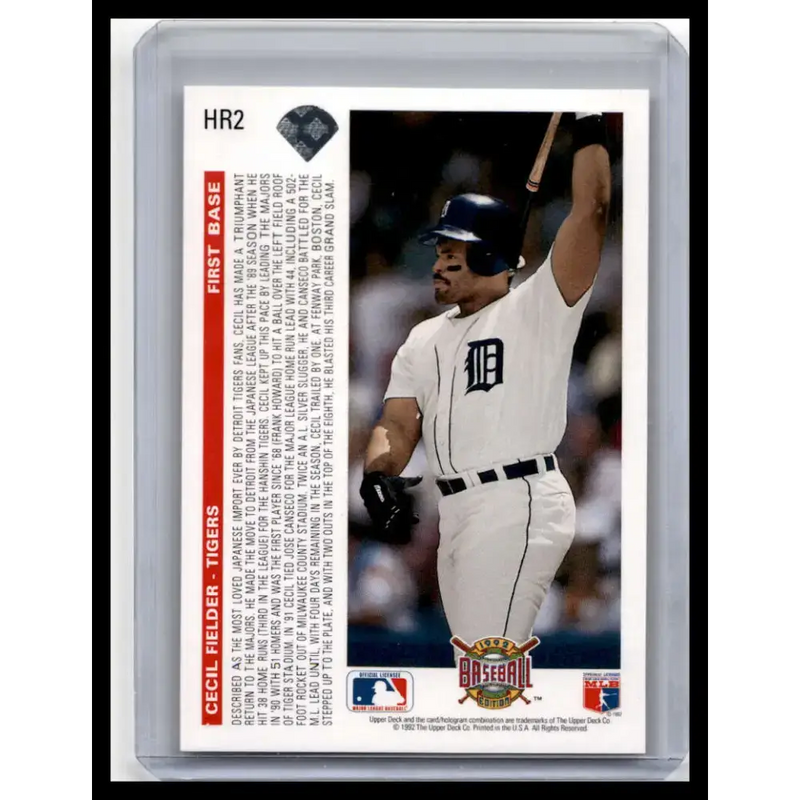 1992 Upper Deck #HR2 Cecil Fielder NM-MT Detroit Tigers Baseball Card - Baseball Card Single