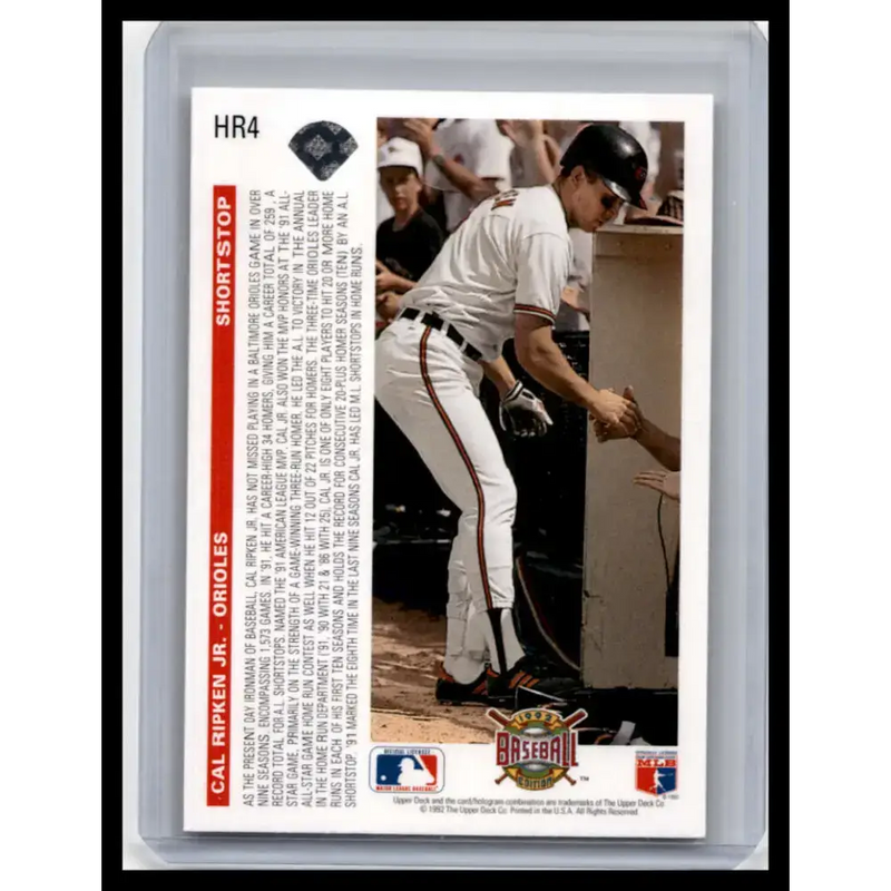 1992 Upper Deck #HR4 Cal Ripken Jr. NM-MT Baltimore Orioles Baseball Card - Baseball Card Single