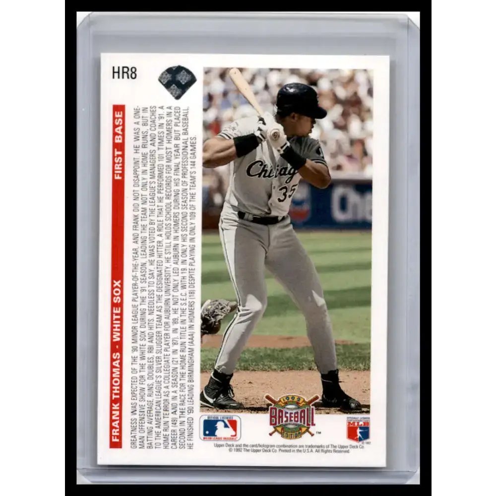 1992 Upper Deck #HR8 Frank Thomas NM-MT Chicago White Sox Baseball Card - Baseball Card Single