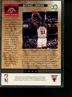 1992 Upper Deck Michael Jordan #MJ5 Three-Point King Basketball - Basketball Card Single