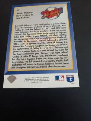 1992 Upper Deck Pacific Exchange. Ken Griffey Jr. # 55 Seattle Mariners. NRMT+