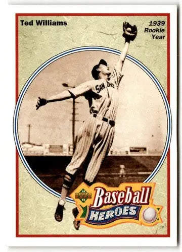 Original gloss 1992 Upper Deck Ted Williams Heroes #28 baseball card featuring Ted Williams