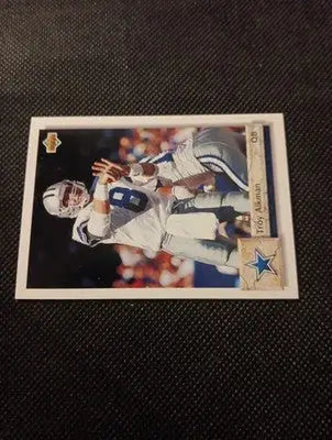 1992 Upper Deck - Troy Aikman #597. Dallas Cowboys. NRMT+ - Football Card Single