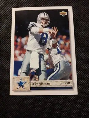1992 Upper Deck - Troy Aikman #597. Dallas Cowboys. NRMT+ - Football Card Single